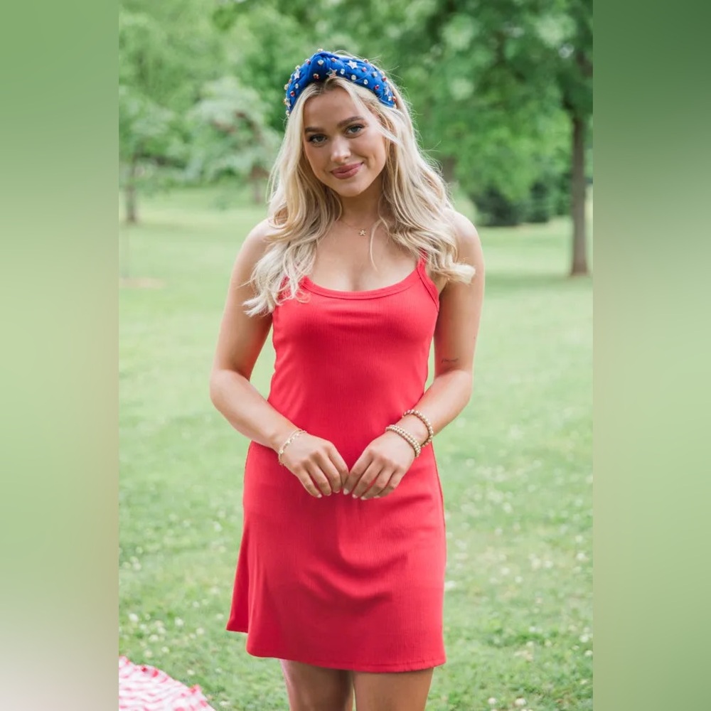 Pink Lily - New Adventure Red Ribbed Mini Dress - NWT